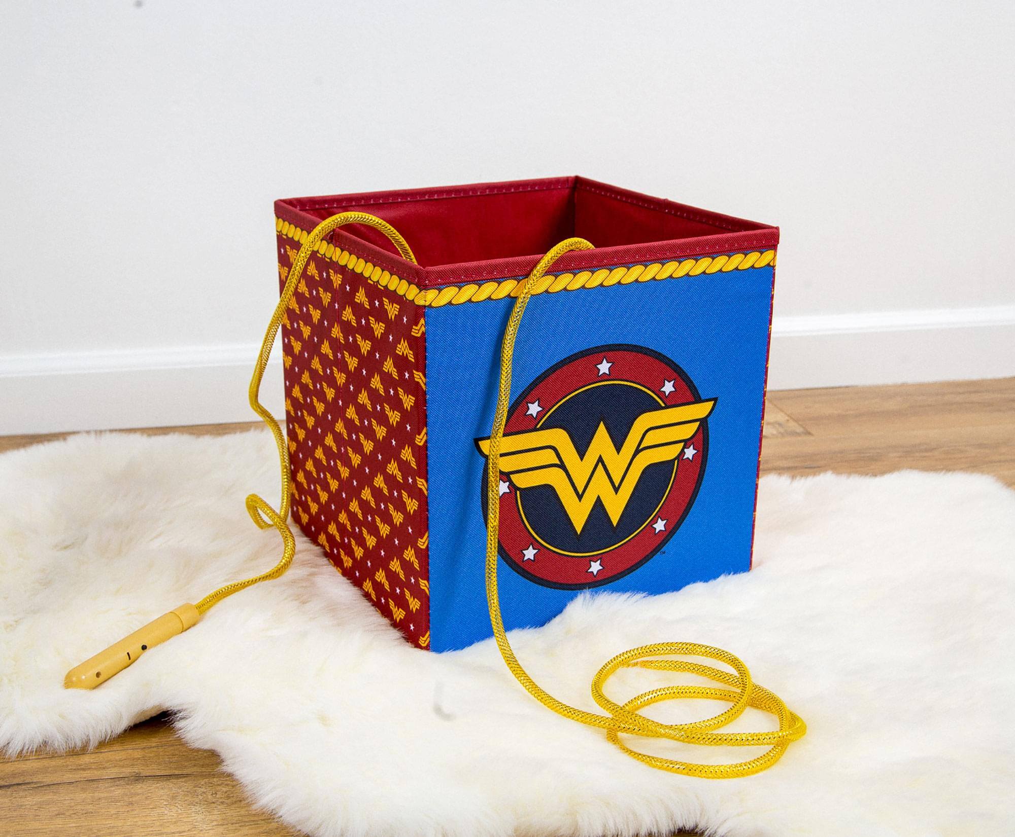 Alt View 10. Ukonic - DC Comics Wonder Woman Logo Storage Bin Cube Organizer | 11 Inches - Red.