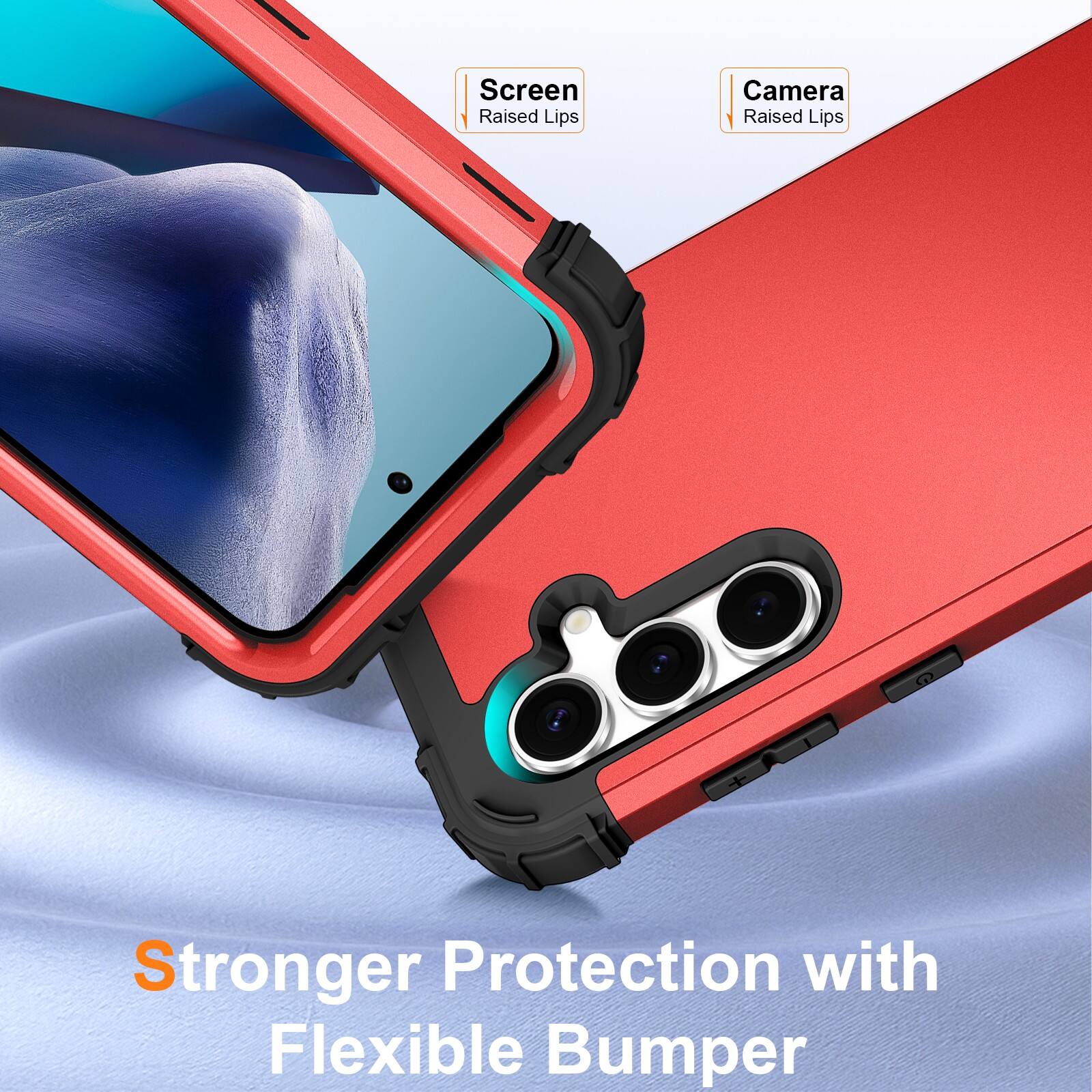 Screen Raised Lips  
Camera Raised Lips  
Stronger Protection with Flexible Bumper