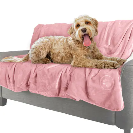 Front. PetMaker - Dog Blanket 60x80in Sherpa Blanket Throw Blankets for Bed, Couch, Crate, or Car Machine Washable Puppy Essentials - Pink.