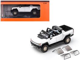 2022 GMC Hummer EV Pickup Truck 1/64 Diecast Model Car by GCD - White