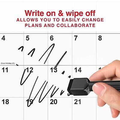 Write on & wipe off  
Allows you to easily change plans and collaborate  

4 5 6 7 8  
11 12 13 14  
18 19 20 21  

Civic Holiday (C)