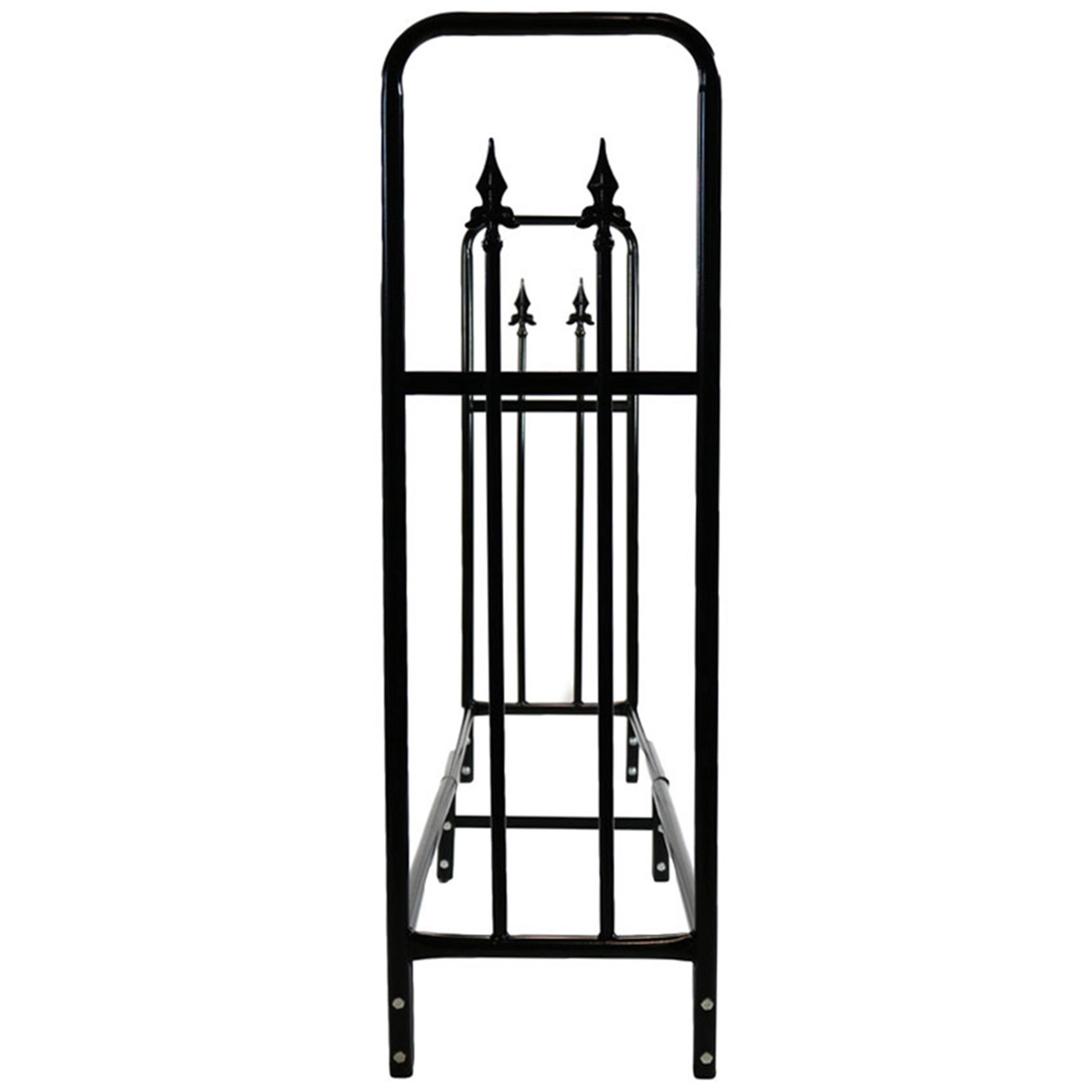 Alt View 7. Sunnydaze - 6 ft Decorative Steel Firewood Log Rack - Black.