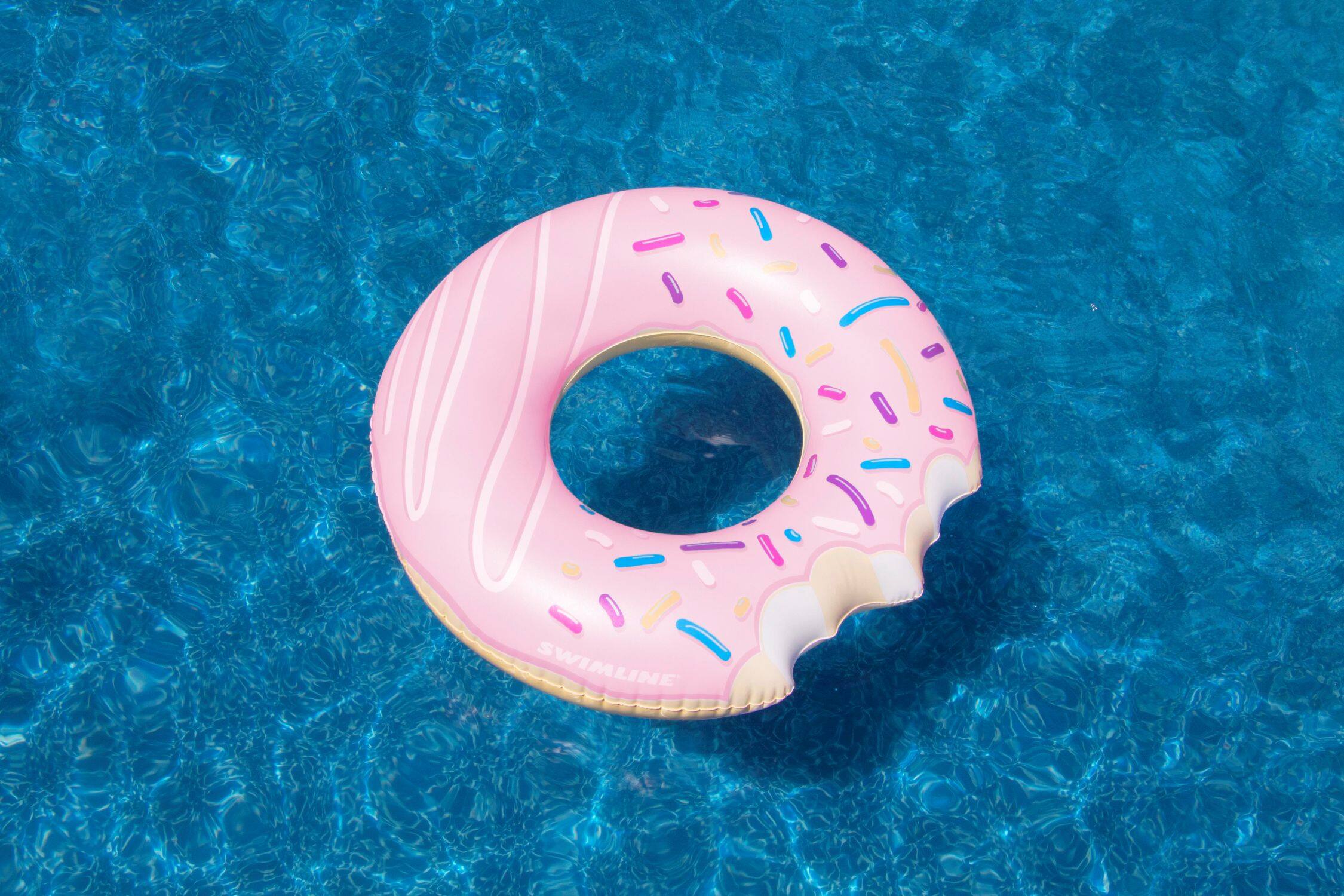 Front. Swimline - Donut Inflatable Swimming Pool Ring - 42" - Pink - Pink.