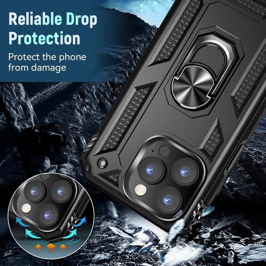 Custodia FNTCASE Per IPhone 16 Pro Max – Magnetica Opaca Traslucida – Protezione Grado Militare 4,6 M – Nero