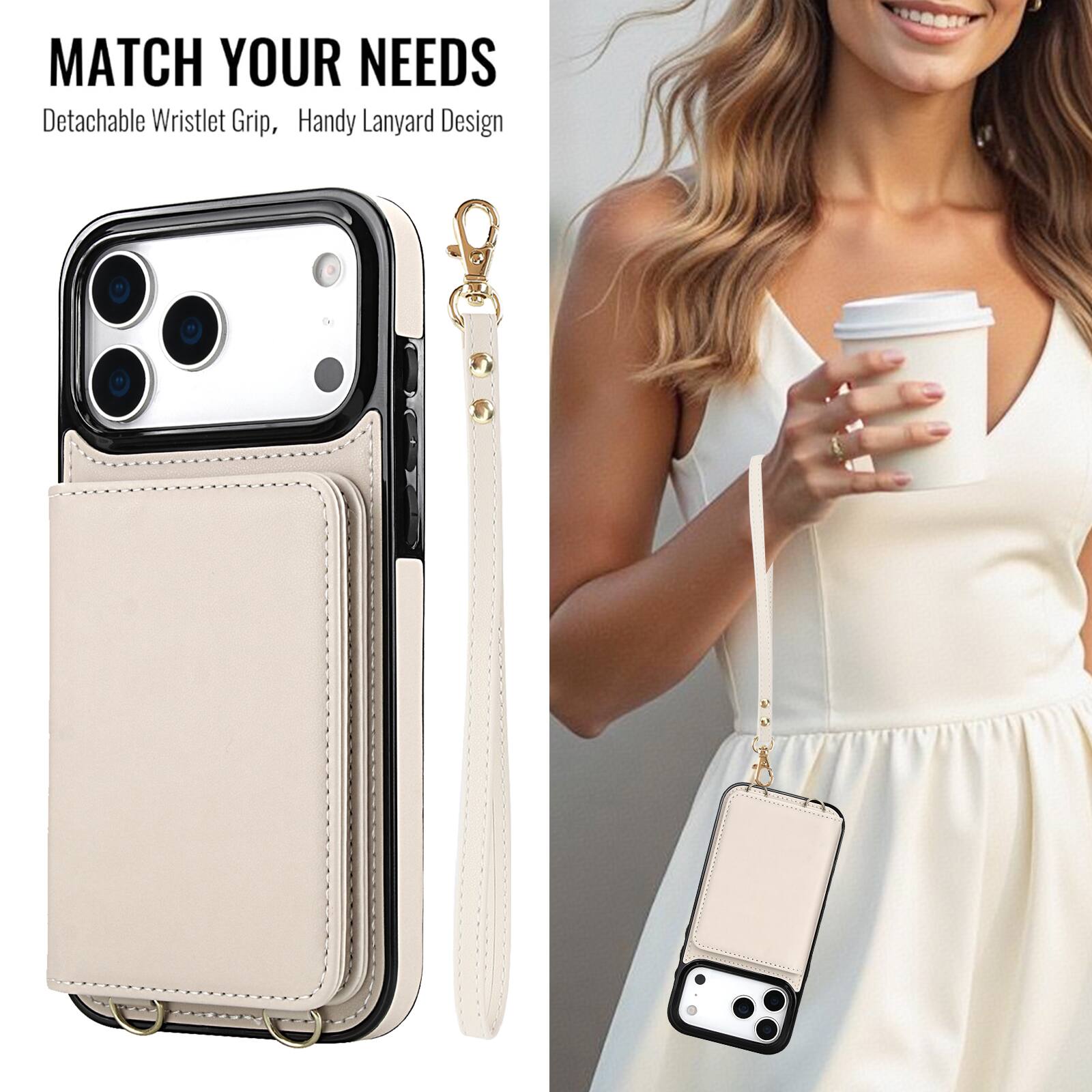 MATCH YOUR NEEDS  
Detachable Wristlet Grip, Handy Lanyard Design