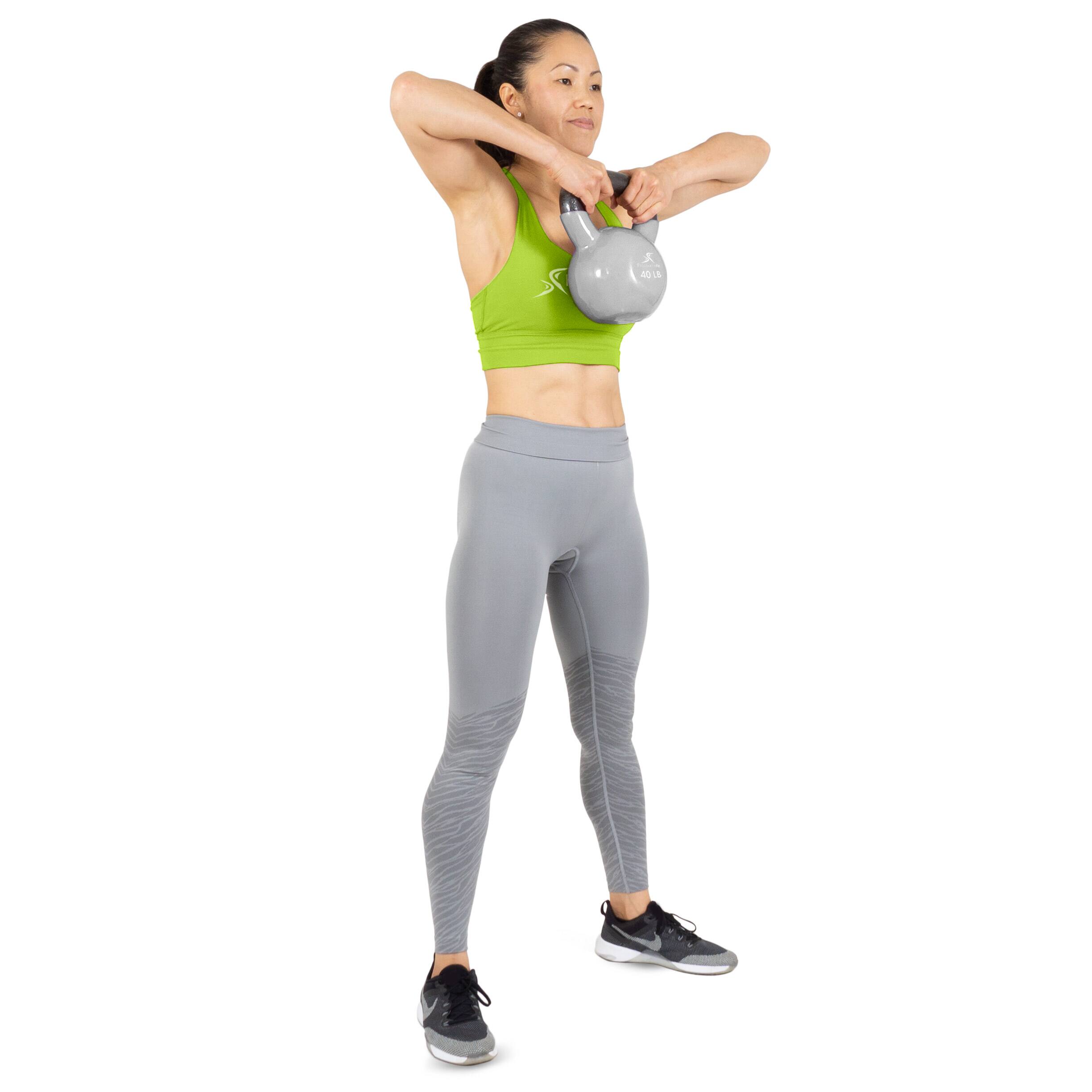 Left. ProsourceFit - ProsourceFit Vinyl Coated Iron Kettlebell, 40 lbs - Grey.