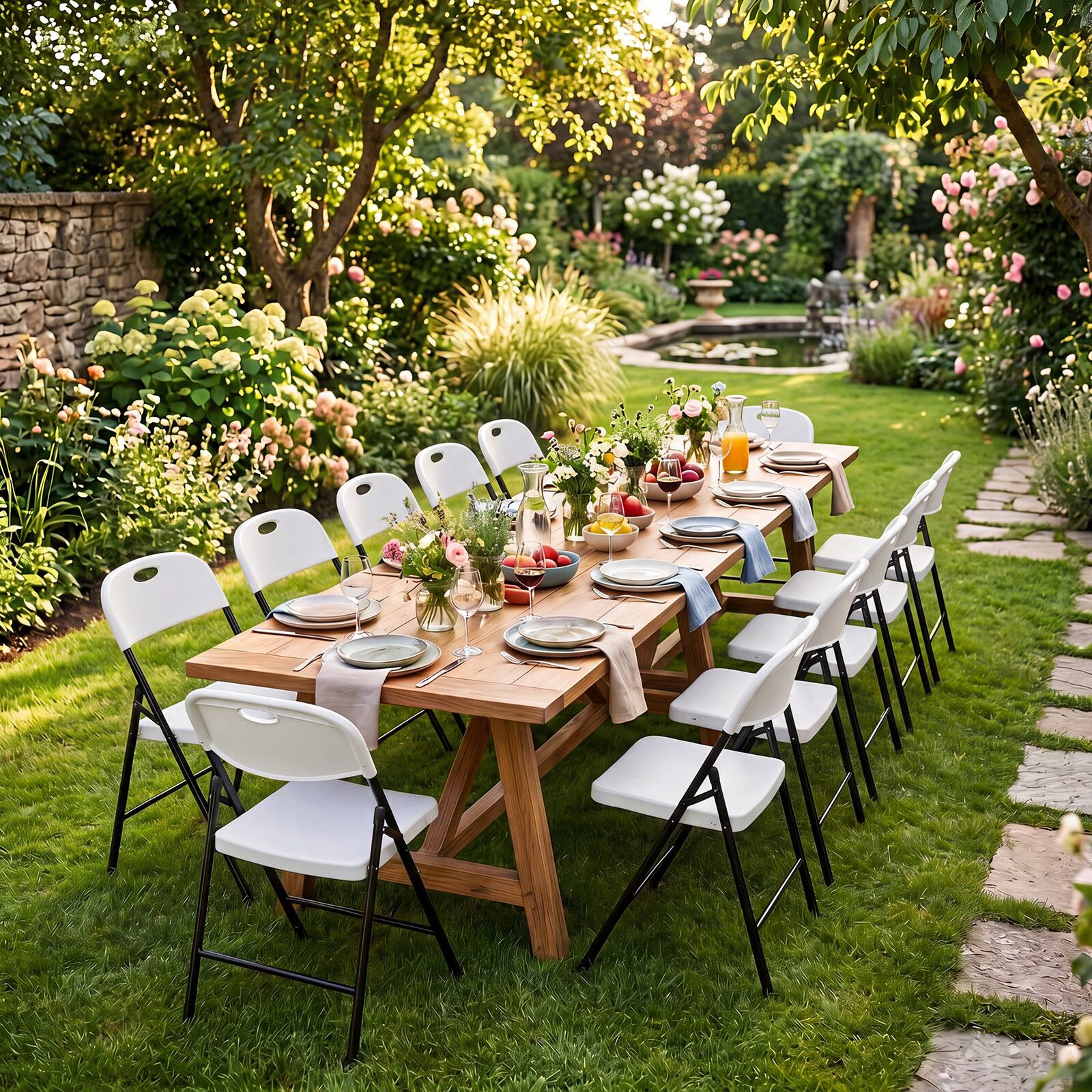 Alt View 6. Costway - Costway Foldable Plastic Chairs Set of 6 with Curved PP Seat Ergonomic Backrest Metal Legs - White.