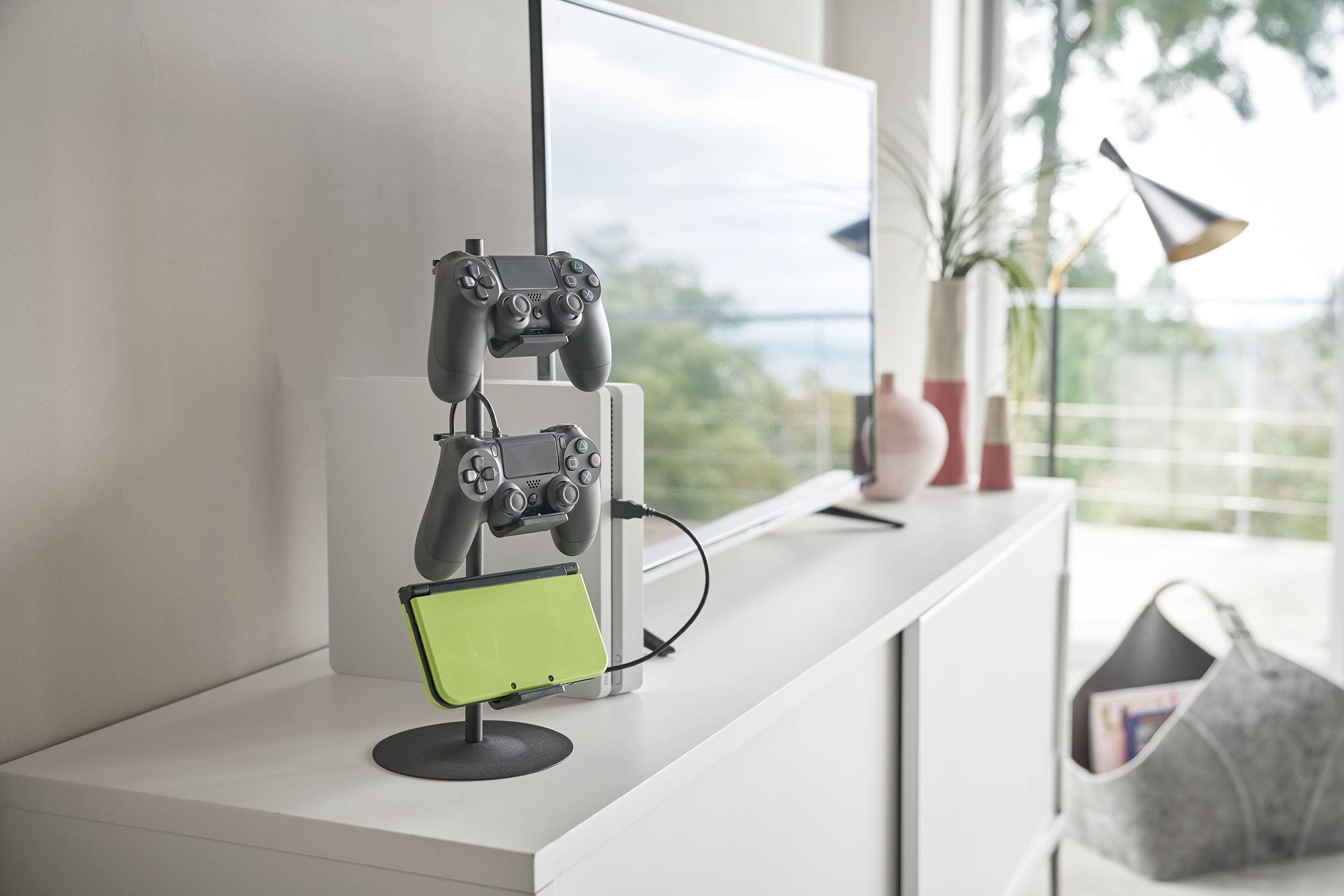 Left. Yamazaki Home - Controller Stand - Steel.