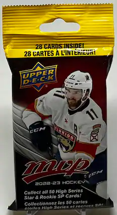28 CARDS INSIDE!
28 CARTES À L'INTÉRIEUR!
UPPER DECK
CCM
11
FLORIDA
2022-23 HOCKEY
Collect all 50 High Series Star & Rookie SP Cards!
Collectionnez les 50 cartes et recrues SP! étoiles High Series