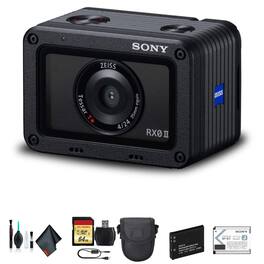 Sony - Cyber-Shot DSC-RX0 II Camera DSC-RX0M2 with Soft Bag, Additional Battery, 64GB Memory Card, Card Reader, Plus Essen