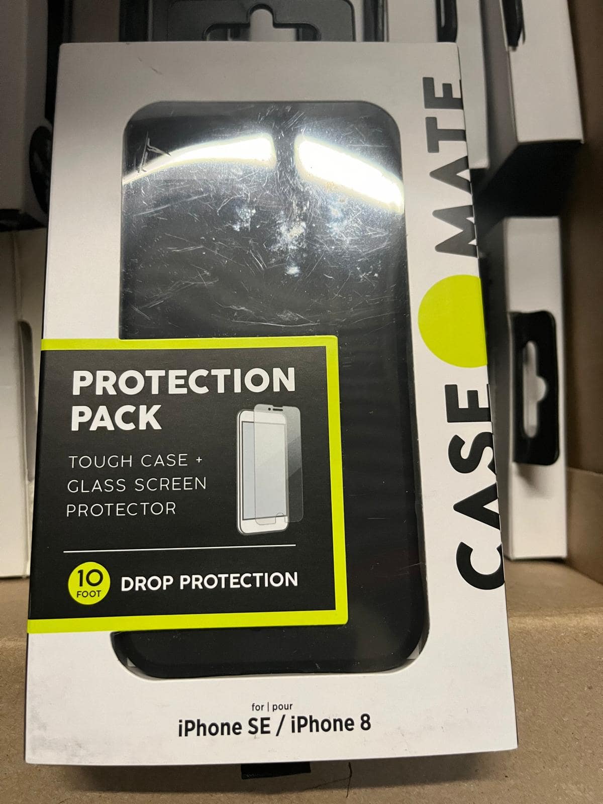 Case-Mate - prodection pack Touch Case and Glass Screen Protector 10 ftiPhone SE / iPhone 8 - Black
