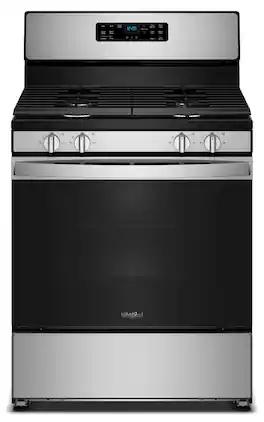 Whirlpool - 30-inch Gas Range with Crispy Mode, Dishwasher Safe Grates, and Steam Clean - Stainless Steel