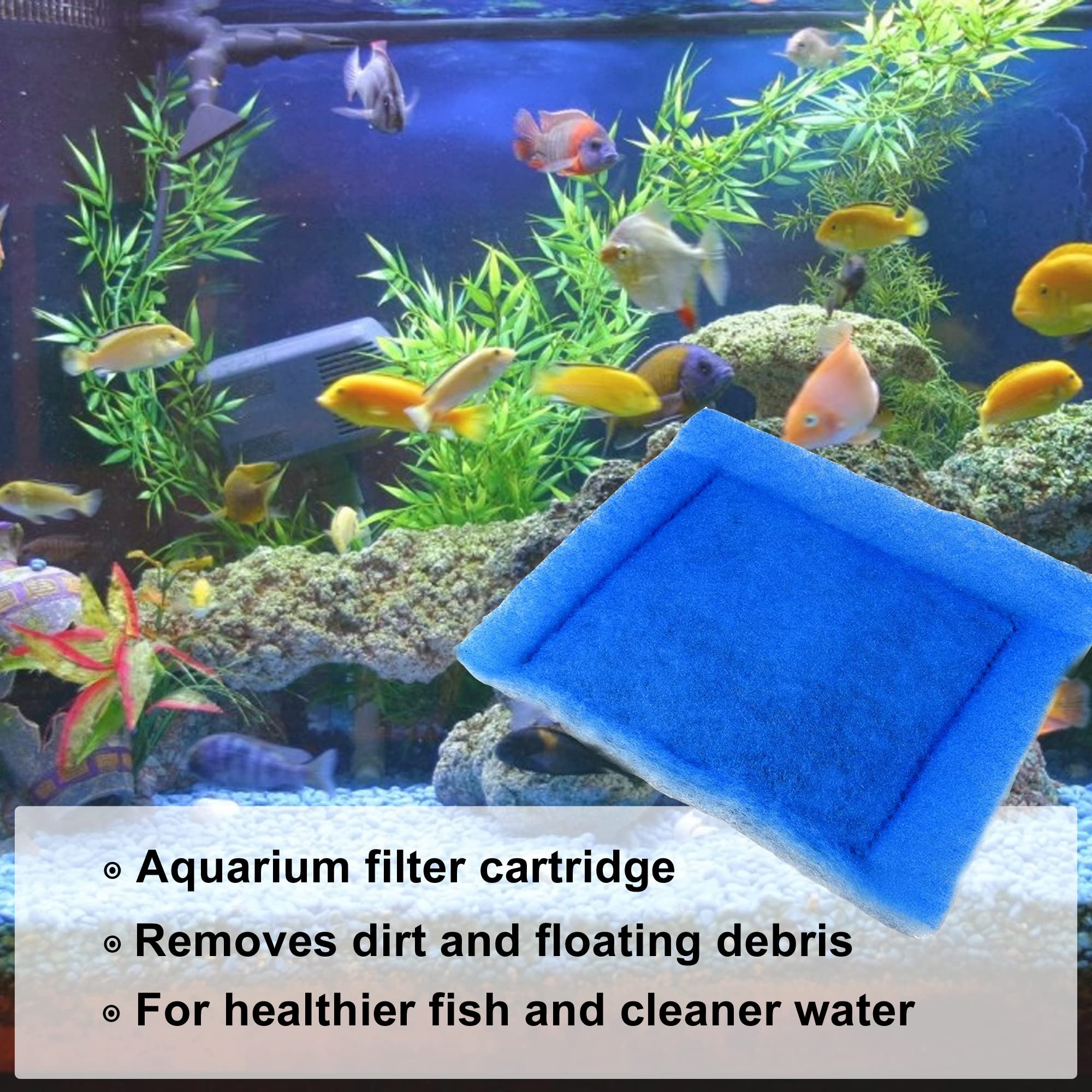 Aquarium filter cartridge  
Removes dirt and floating debris  
For healthier fish and cleaner water