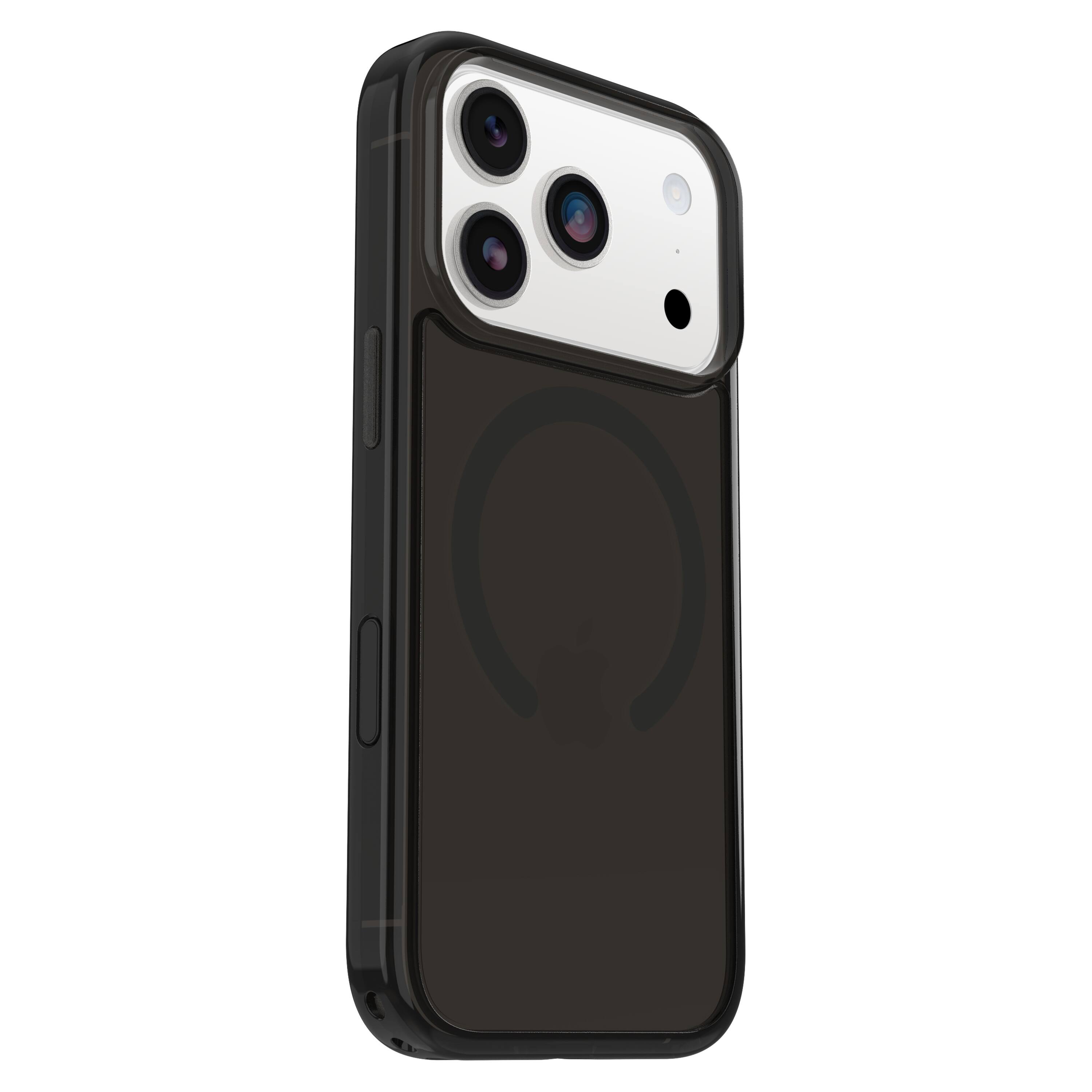 Left. OtterBox - Symmetry Series Hard Shell for Apple iPhone 17 Pro - Black.