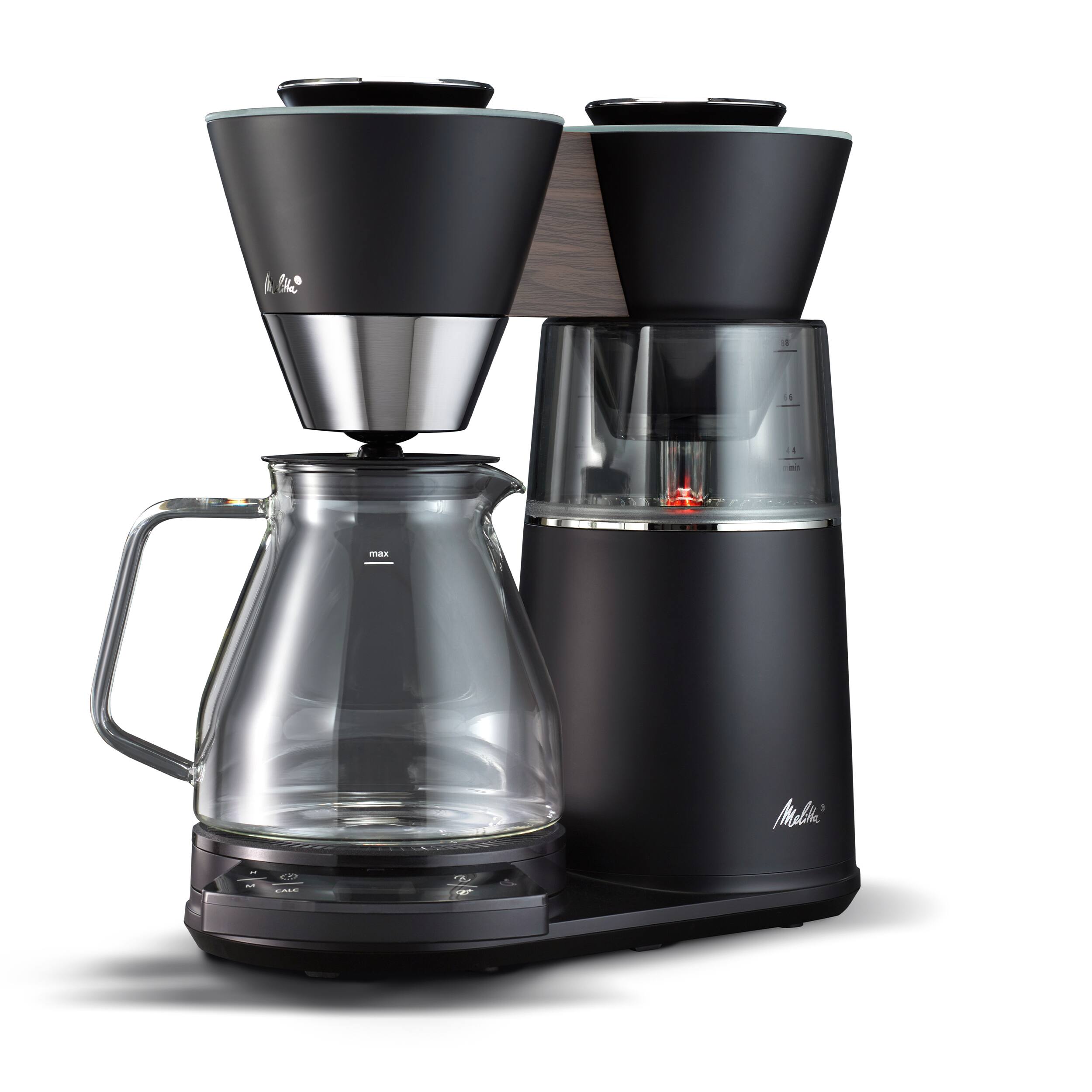 Left. Melitta - Vision 12-Cup Luxe Drip Coffee Maker with Revolving Dashboard - Black.