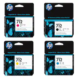 HP - 712 29ml Cyan/Magenta/Yellow/38ml Black Ink Cartridge for T650/T630