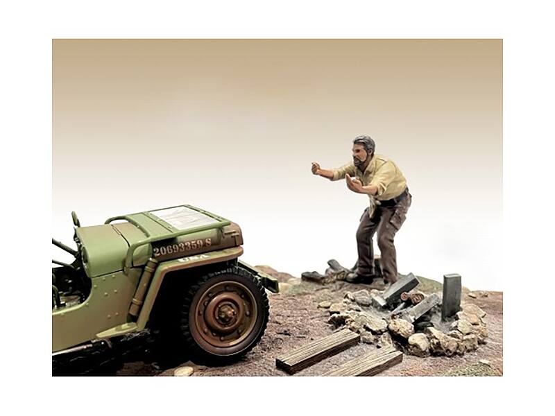 Back. American Diorama - "4X4 Mechanic" Figure 6 for 1/18 Scale Models by American Diorama - Multi.