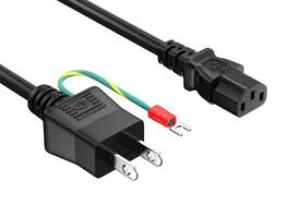 Cable Leader - IEC C13 Power Cord with Japan JIS 8303 Plug, Ground Lead, 7A 125V for Computer, Monitor, Server - Black