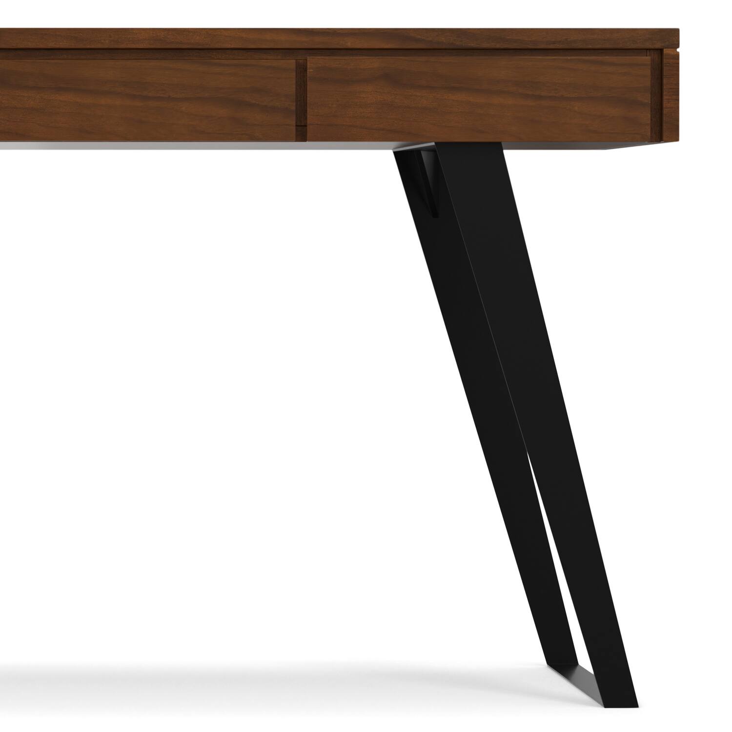 Alt View 5. Simpli Home - Lowry Modern Industrial 54 inch Wide Desk in Walnut - Walnut.