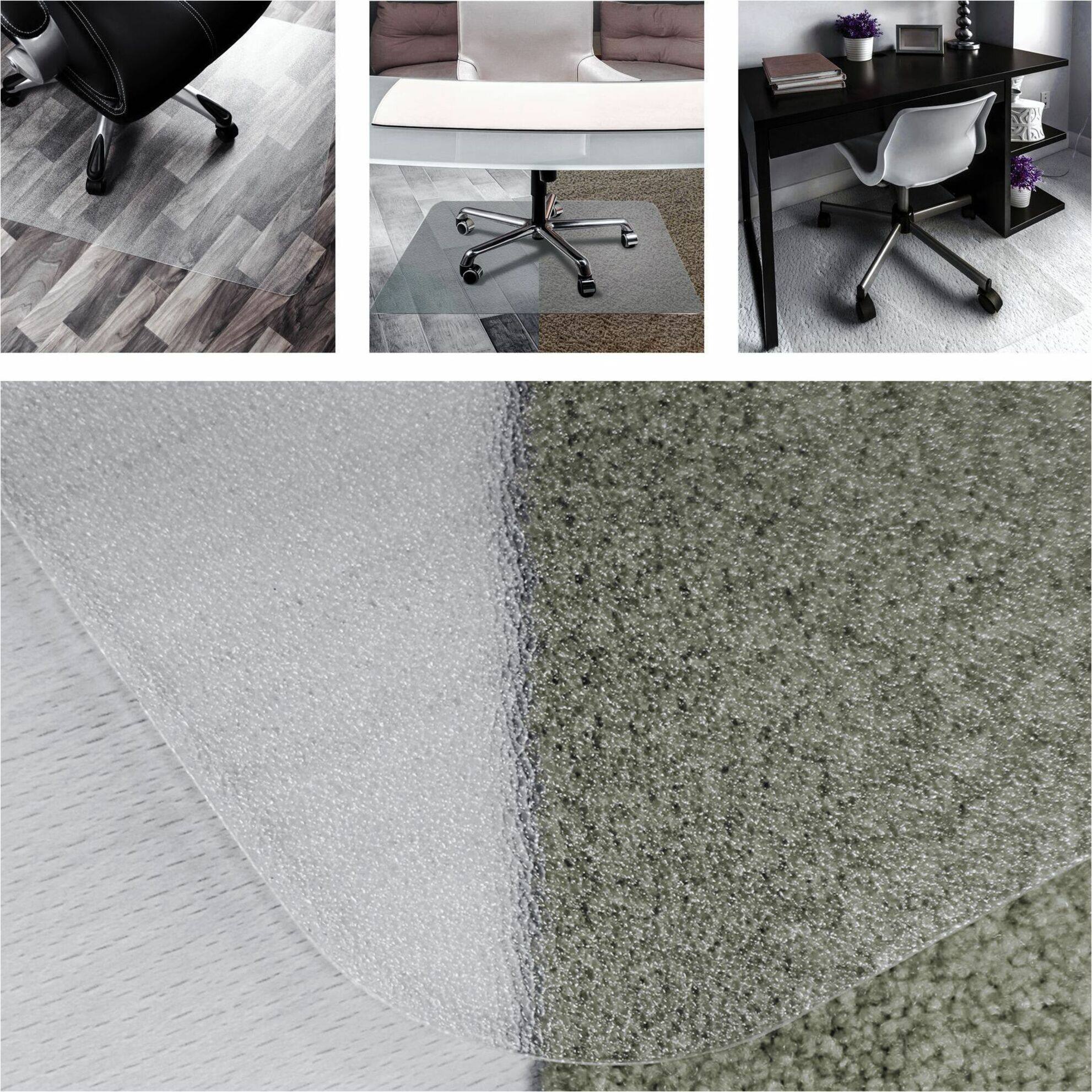 Alt View 22. Floortex - Cleartex Unomat Anti-Slip Rectangular Chair Mat Hard Floors and Carpet Tiles - 48'' x 53'' - Clear.