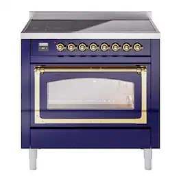 ILVE - Nostalgie II 36 inch Induction Range with 5 Induction Elements - Midnight Blue
