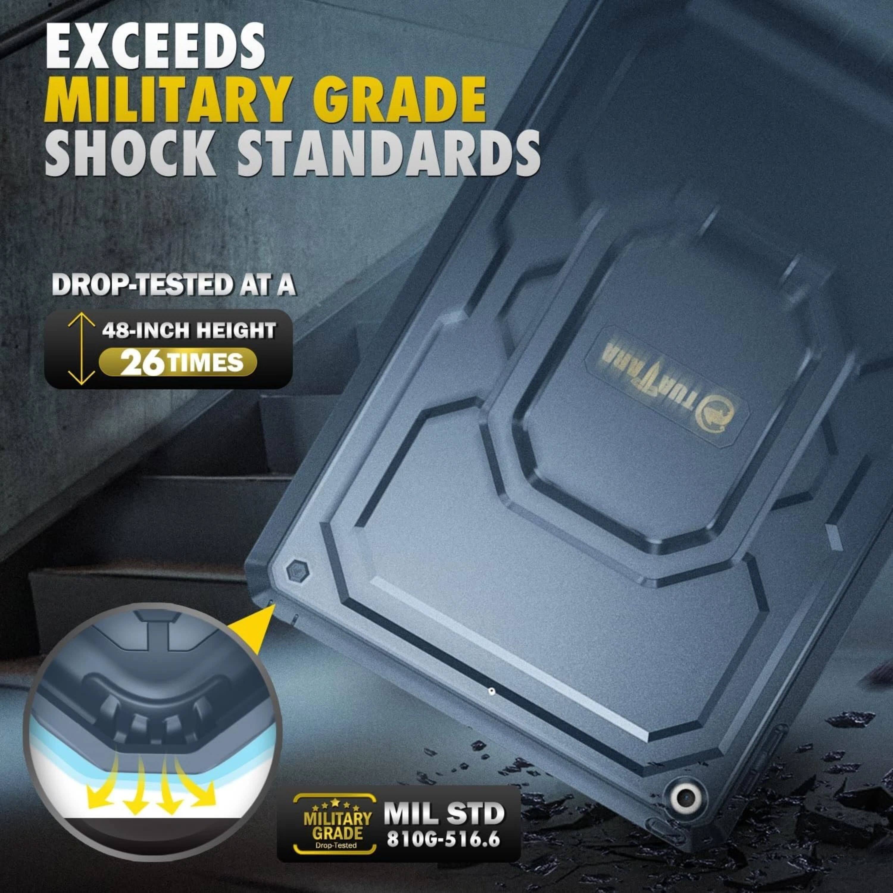 EXCEEDS MILITARY GRADE SHOCK STANDARDS  
DROP-TESTED AT A 48-INCH HEIGHT 26 TIMES  
TUATARA ARA L  
MILITARY GRADE  
MIL STD 810G-516.6  
Drop-tested