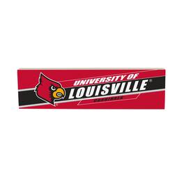 Evergreen Enterprises - Louisville Cardinals 5" x 18" Shadow Logo Wood Mantle Sign - Multicolor
