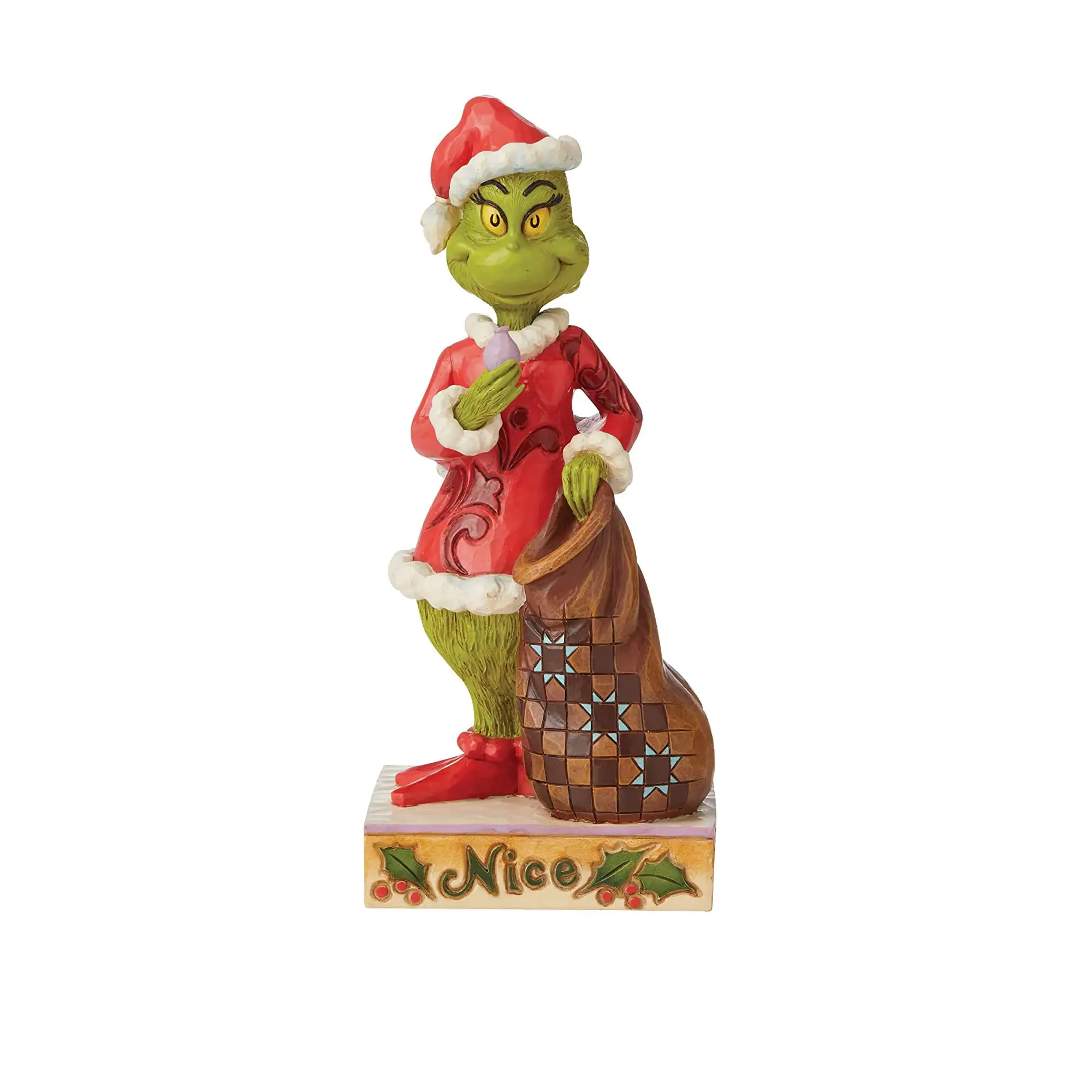 Department 56 - Dept 56 Two Sided Naughty and Nice Grinch Christmas Figure - Red