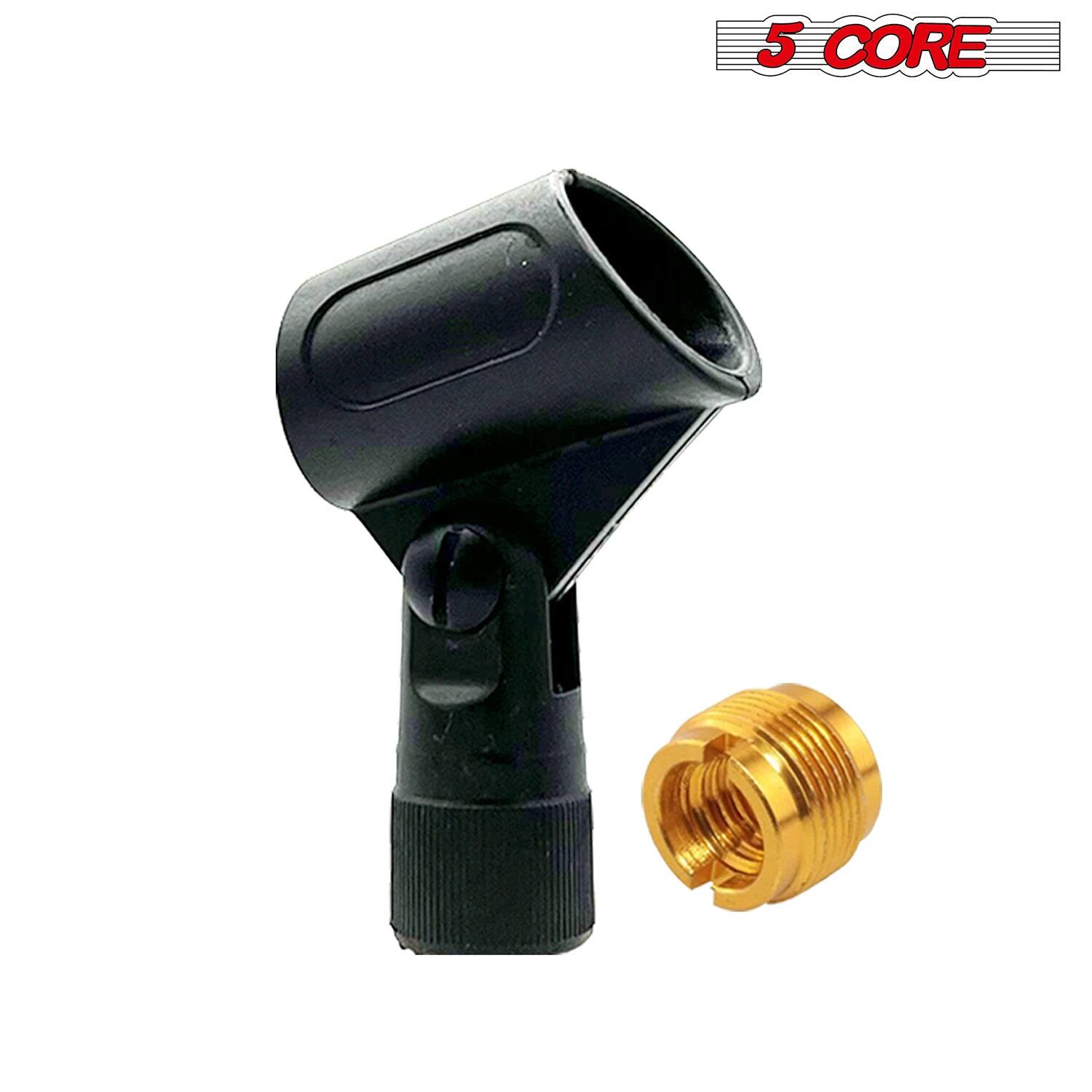 Angle. 5 CORE - Microphone Clip Holder 6 Pieces with Screw Adapters 5/8 to 3/8 Inch-MC 07 6PCS.