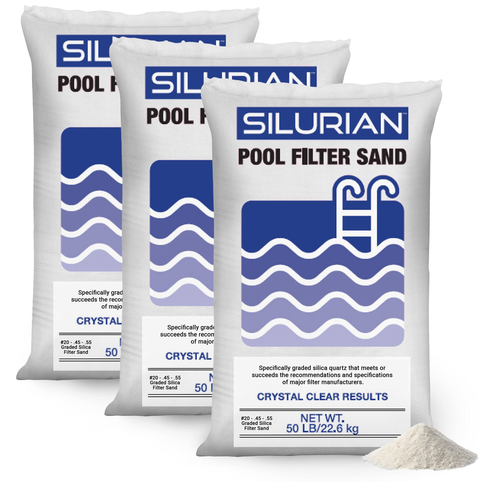 SILURIAN POOL FILTER SAND
Specifically graded silica quartz that meets or succeeds the recommendations and specifications of major filter manufacturers.
CRYSTAL CLEAR RESULTS
#20 - 45 - 55 Graded Silica Filter Sand
NET WT. 50 LB/22.6 kg
