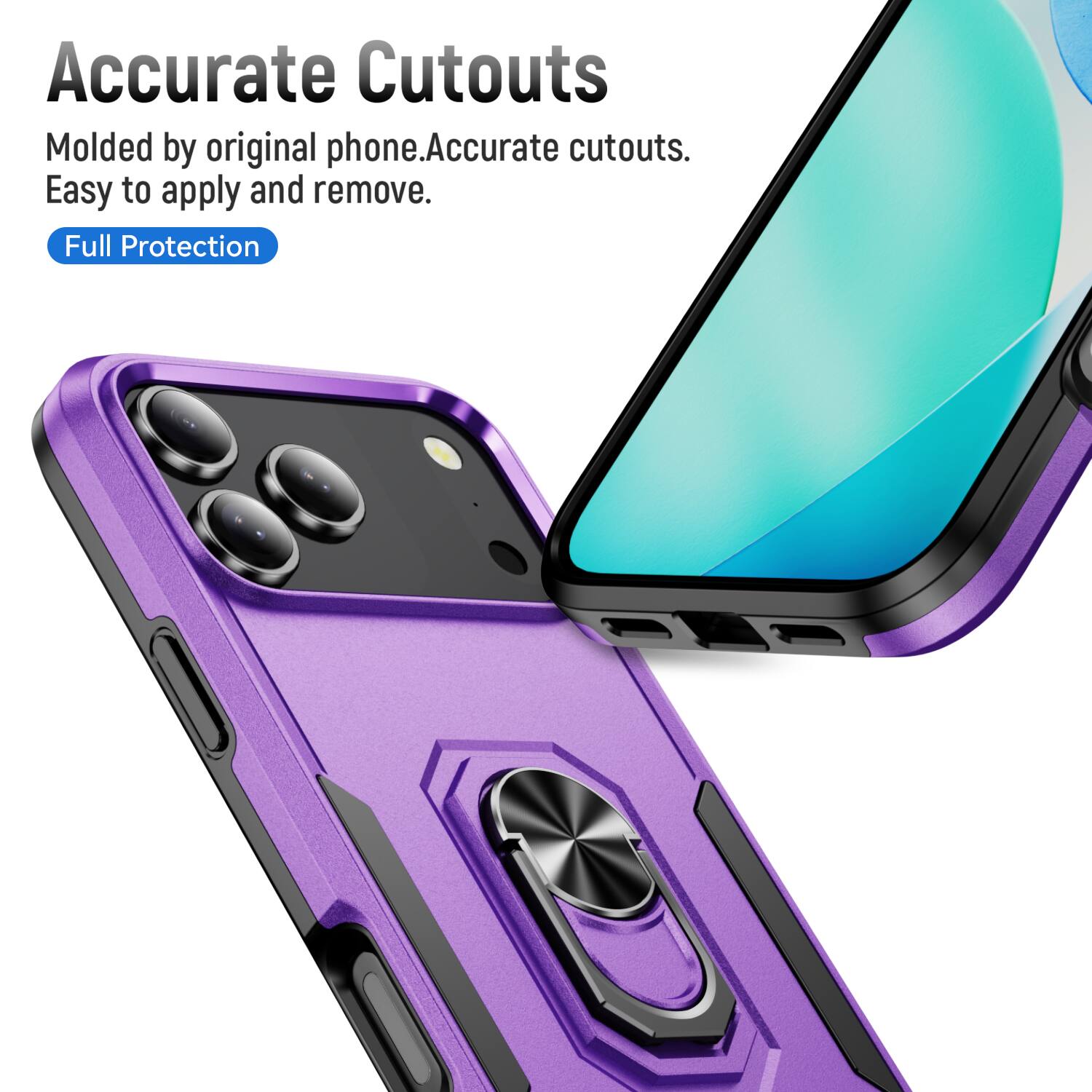 Accurate Cutouts  
Molded by original phone. Accurate cutouts. Easy to apply and remove.  
Full Protection