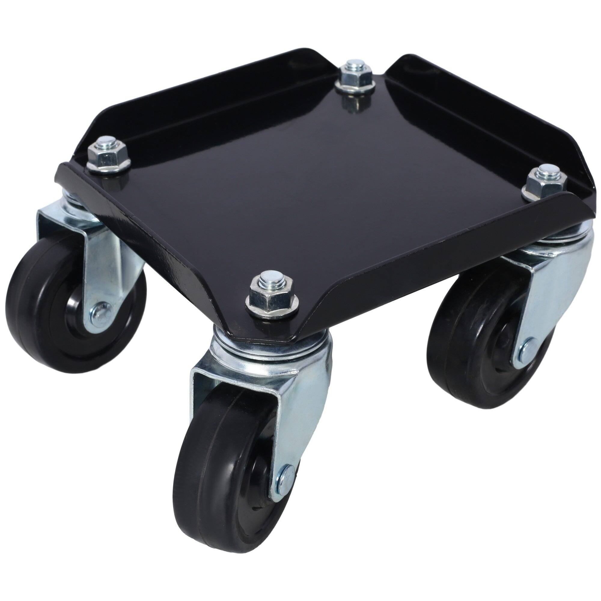 Alt View 1. Boyel Living - 3Pack 1500lb Capacity Steel Wheel Dolly Black V Track 2.5 Inch Swivel Wheels Rubber Pads - Black.