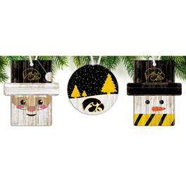 Fan Creations - Iowa Hawkeyes 3-Pack Ornament Set - Multicolor