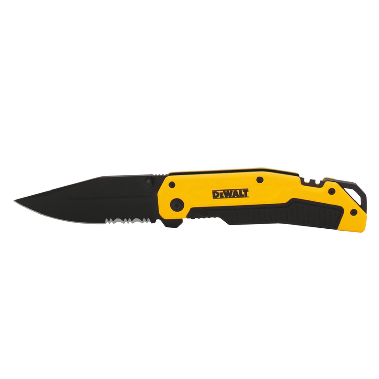 Front. Dewalt - DeWalt Black/Yellow 8CR13MOV Steel 8 in. Premium Pocket Knife.