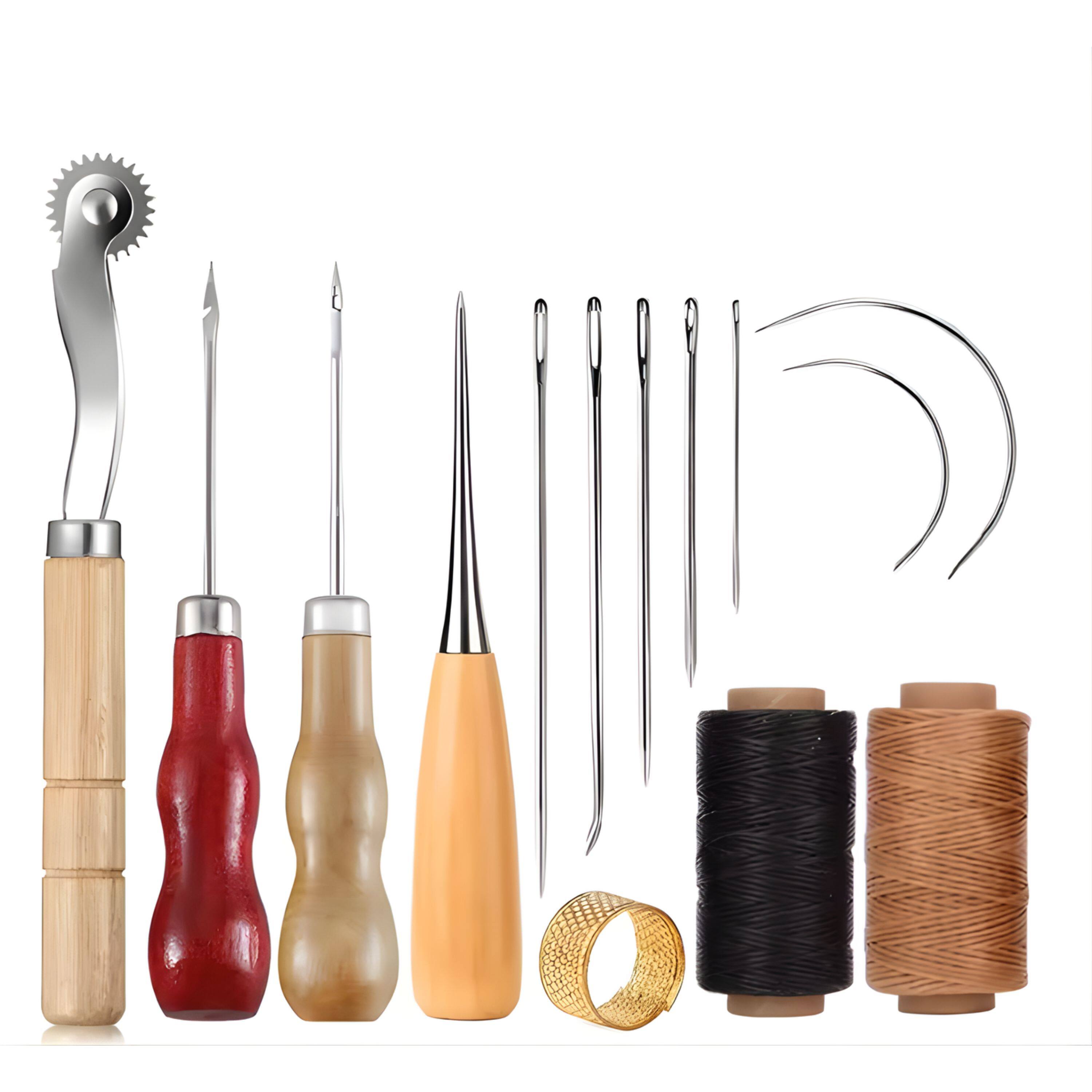 Front. Kitcheniva - Leather Sewing Stitching Kit - Multicolor.