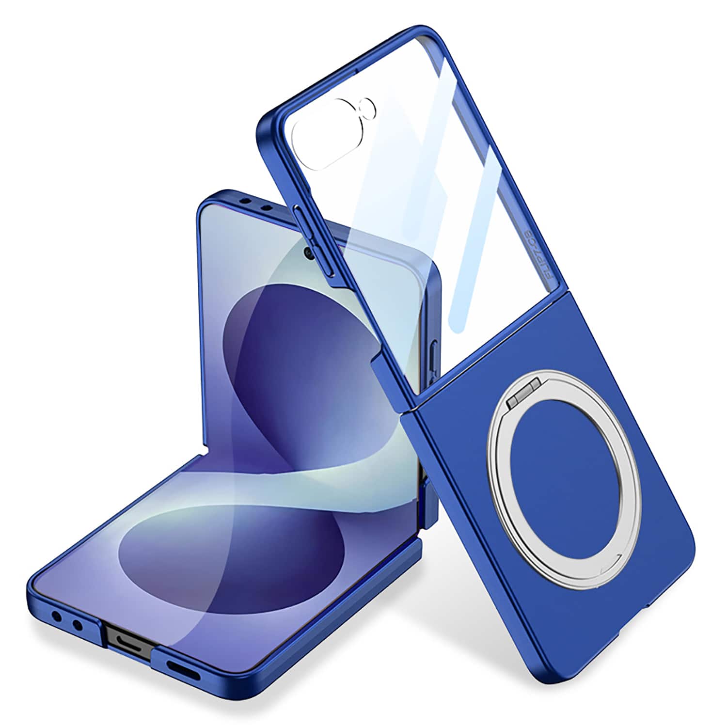Dteck - for Samsung Galaxy Z Flip8 Slim Magnetic Case with Kickstand Built-in Glass Screen Protector Non-Slip Hard PC Back Cover - Darkblue price history on PriceWatchPro