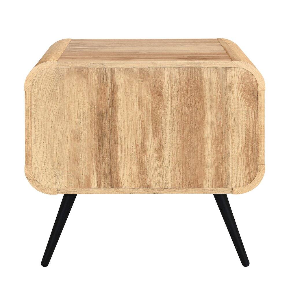 Alt View 2. New Classic Furniture - New Classic Furniture Rowan Wood 1-Drawer End Table in Natural/Beige (Set of 2) - Natural.