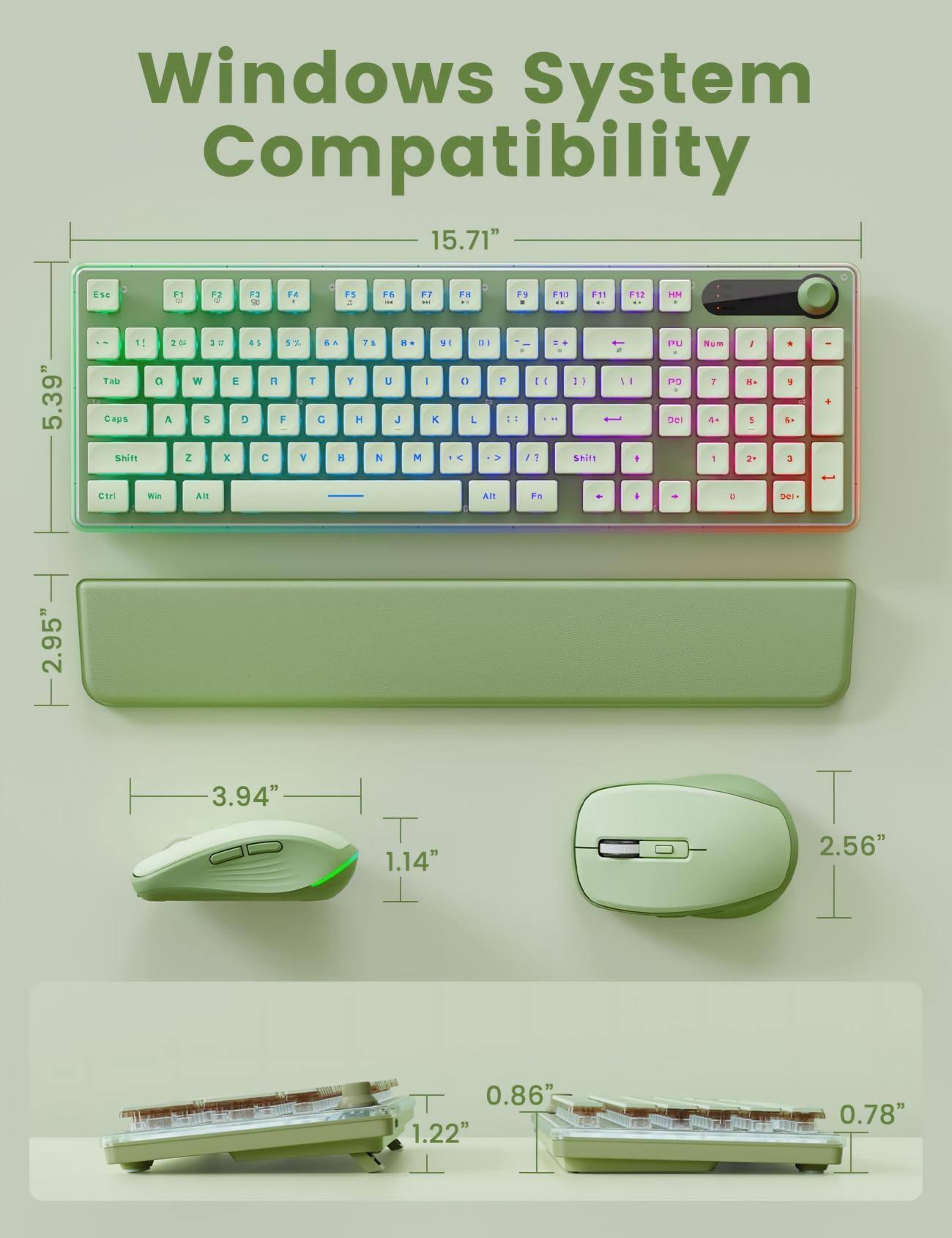 Windows System Compatibility 15.71"

Esc
F1 U
F2 6
F3 50
F4
F5
F6 -
F7 ..
FN
F9 .
F10
F11
F12
HM

5.39"
- 1! Tab Caps Shift
2G 3: 45 5% SA 75 H* Q W E R T Y U | A S G F C H J Z X C V  N M
91 DI 0 K L 
P
(( / !
Shift
PU PD Del
Num 1 4. 
/ . 5 2+
1 5+ 3
+
Ctrl
Win
Alt
Alt
En

2.95"
3.94"
1.14"
2.56"
0.86" 1.22"
0.78"