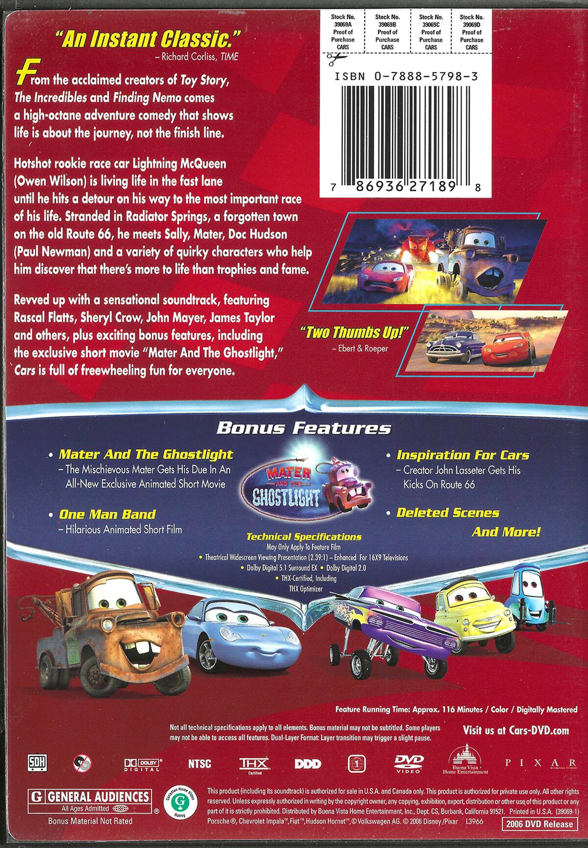 Alt View 1. Paul Dooley - Cars   - DVD.