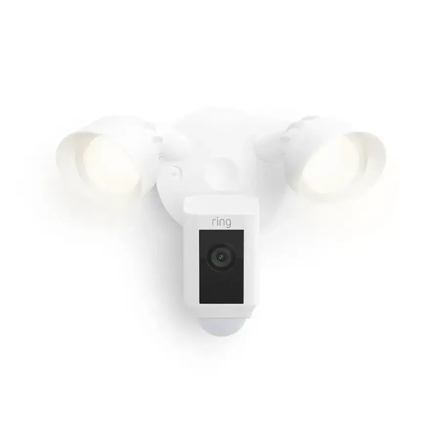 Alt View 16. Ring - Floodlight Cam Plus Outdoor Wired 1080p Surveillance Camera - White.