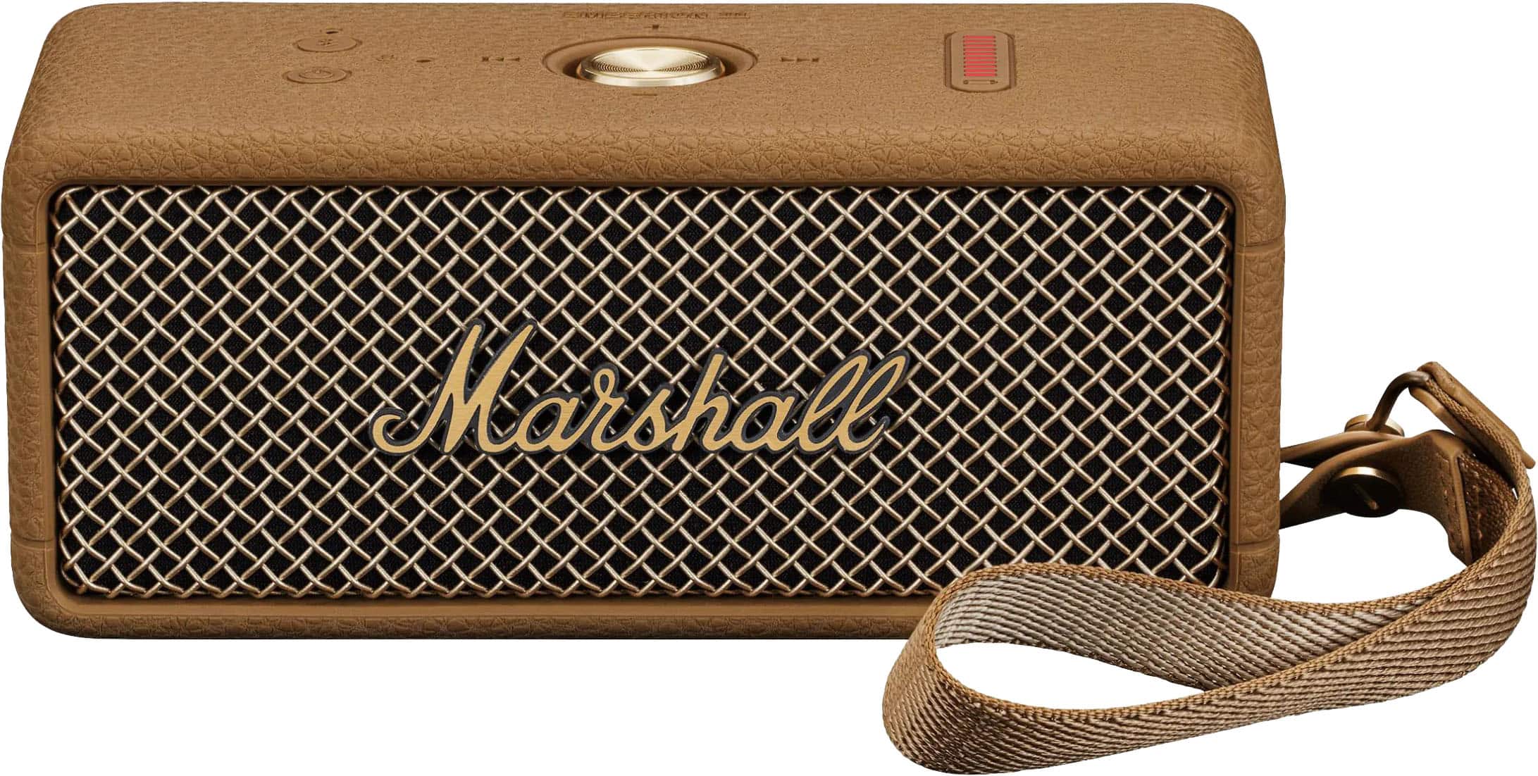 Front. Marshall - Emberton III Portable Bluetooth Speaker with Rugged Waterproof / Dust-proof Wireless Design - Brown.