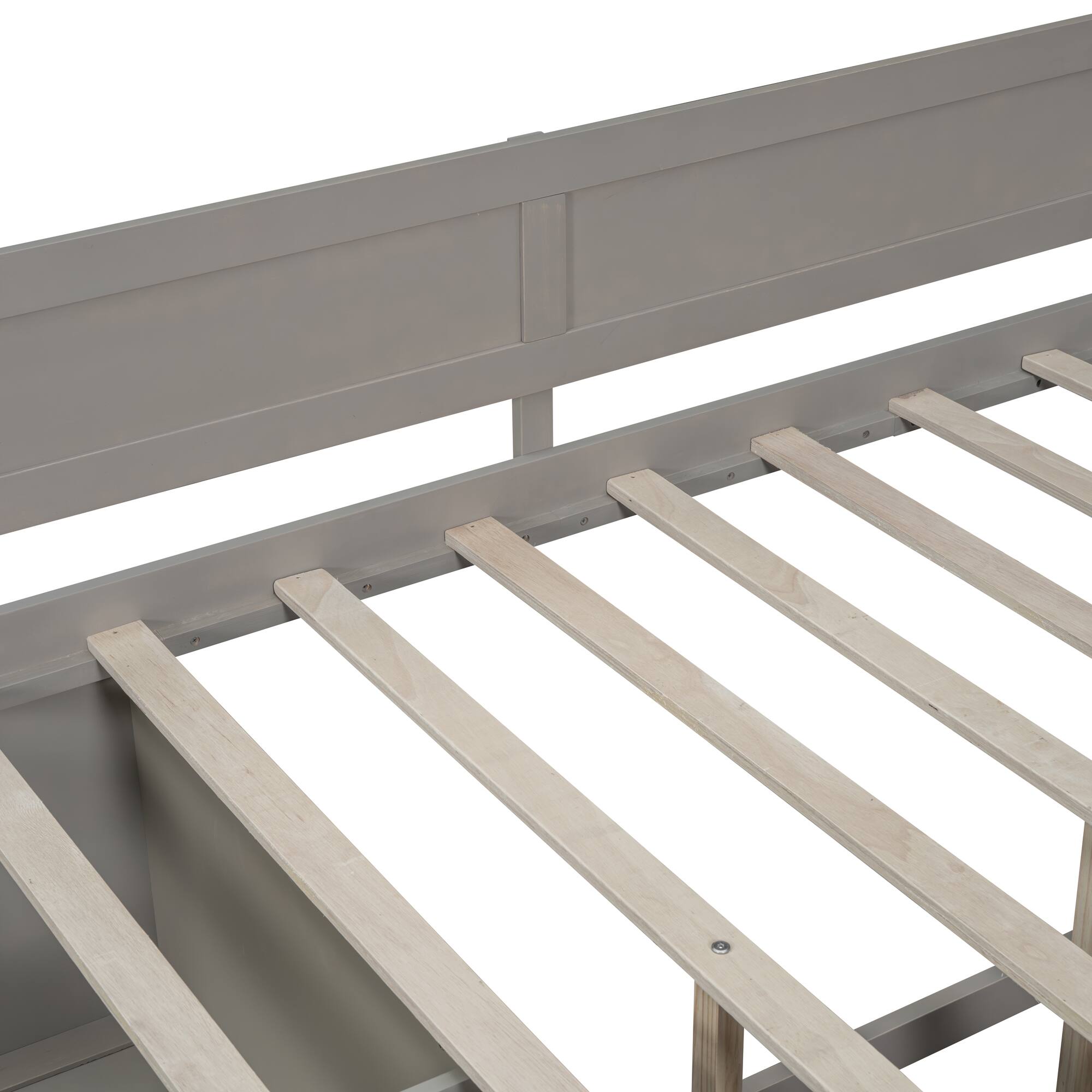 Alt View 7. Tiramisubest - Full Size Daybed with Drawers and Shelves, Gray - Gray.