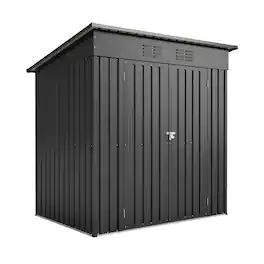 Mondawe - 6x4 FT Outdoor Storage Shed With Floor Base - Black