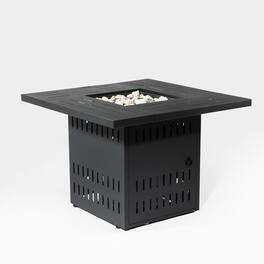 Boyel Living - 34 Inch Rectangular Outdoor Propane Fire Pit Table with Steel Construction - Black