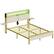 Left. Bestier - Bestier Queen Bed Frame with Headboard Foldable Shelves LED Lighting Charging Station Non-Slip Metal - White.
