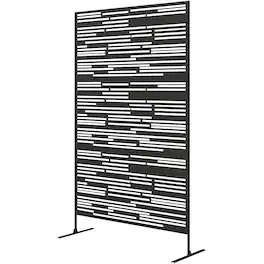 Outsunny - 78" H x 48" W Metal Outdoor Privacy Screen - Black
