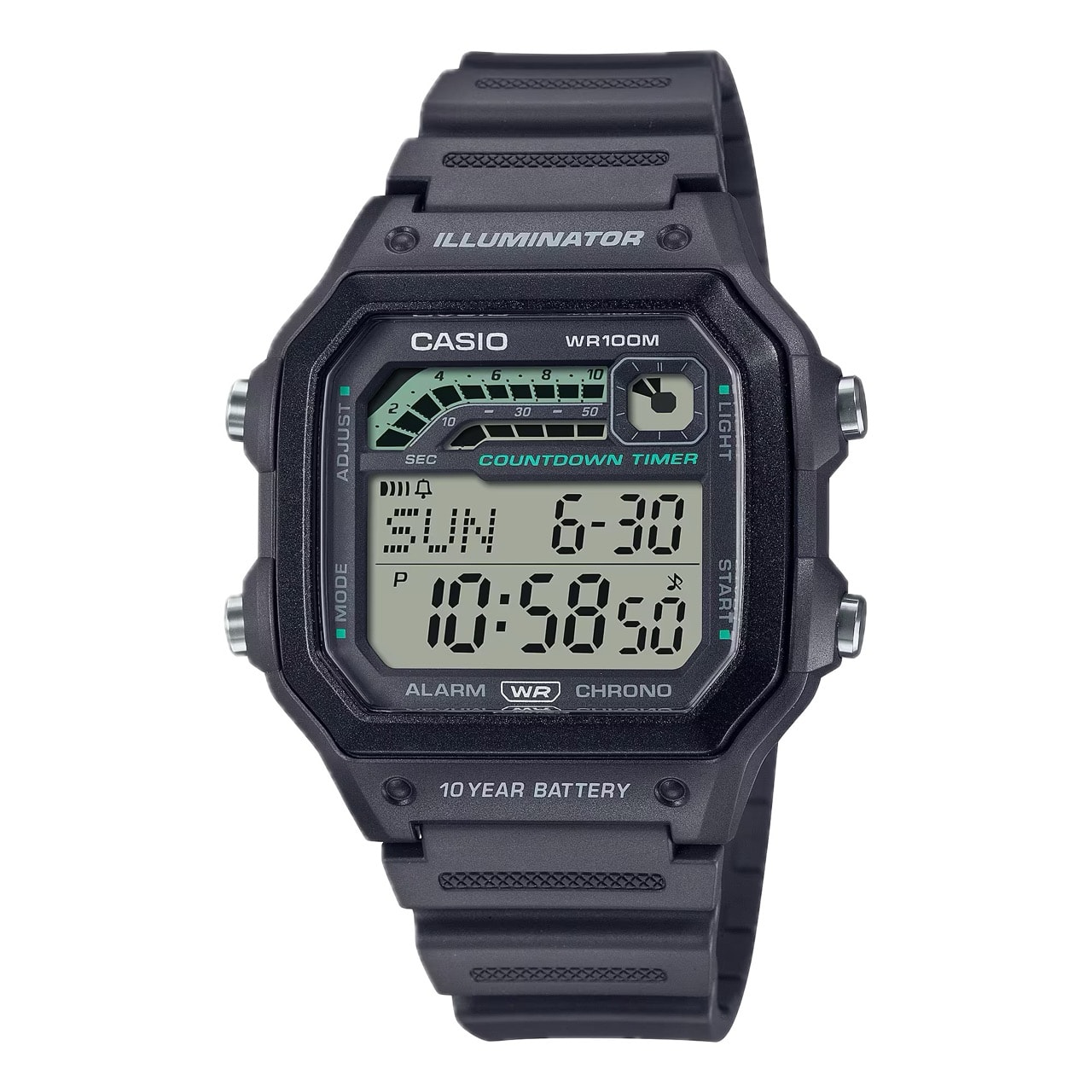 Casio - Men's Digital Watch with Band - WS-1600H-8AVCF - Gray