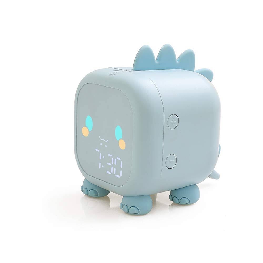 Auledio - Cute dinosaur bedside clock/alarm clock, digital alarm clock - Blue