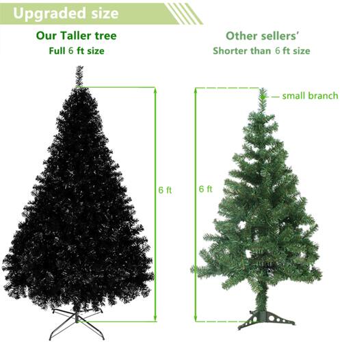 Upgraded size

Our Taller tree  
Full 6 ft size

Other sellers'  
Shorter than 6 ft size

6 ft  
6 ft

-small branch