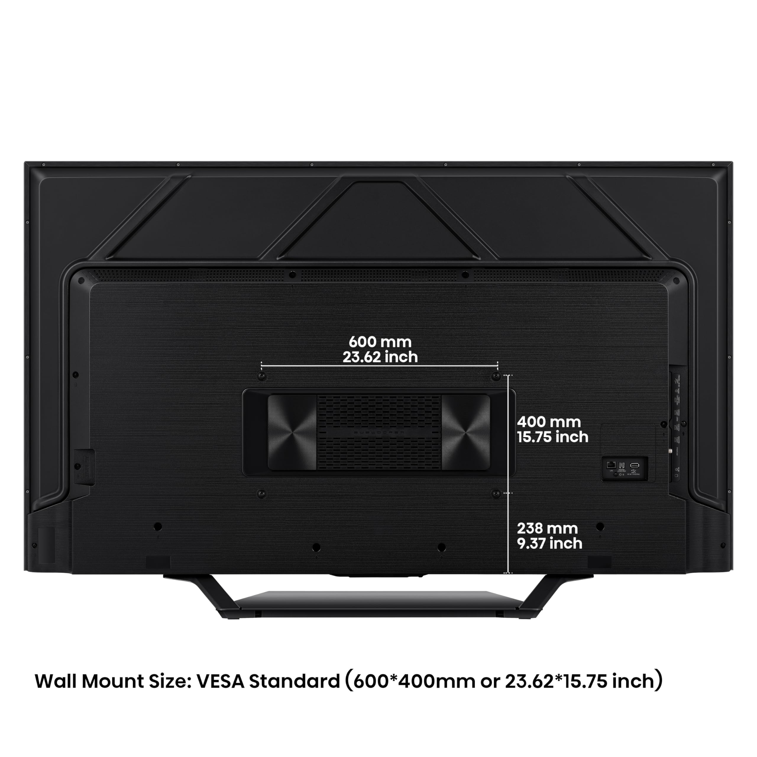 Wall Mount Size: VESA Standard (600*400mm or 23.62*15.75 inch)
